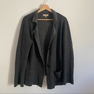 Charcoal Wool Blend Cardigan